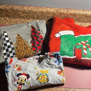 Joyful Graphic Tee with Festive Trees